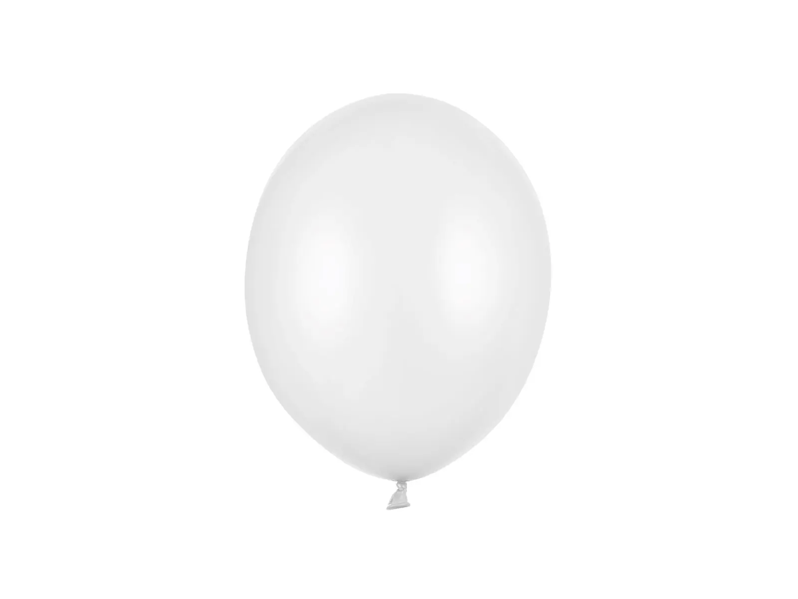 Hvit ballong, metallic, 23 cm